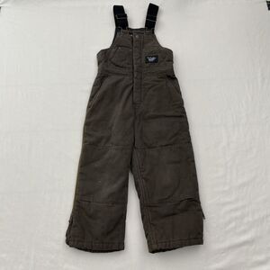 Walls Blizzard Pruf Insulated Bib Overalls Youth Small 6-7 Brown Canvas Workwear
